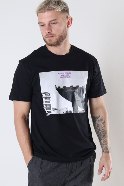ONLY & SONS ONSHECTOR REG PHOTOPRINT SS TEE Black