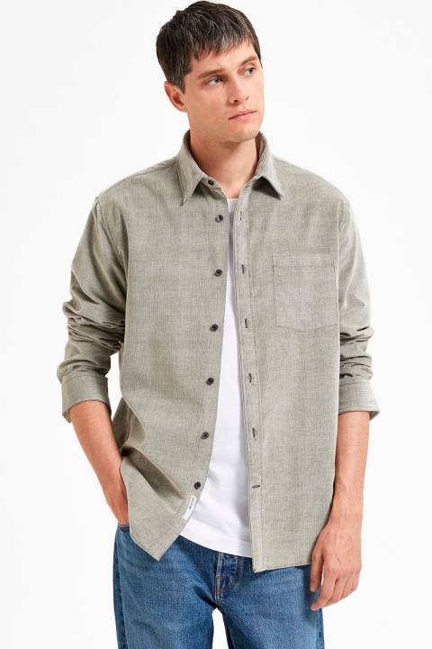 Selected SLHREGBENJAMIN CORD SHIRT LS W Rosin Oatmeal