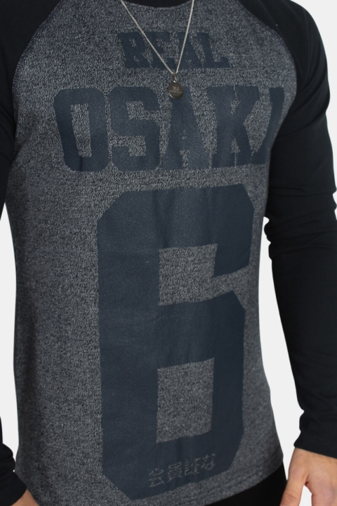 Superdry Real Osaka 6 L/S Raglan T-skjorte Navy Grit