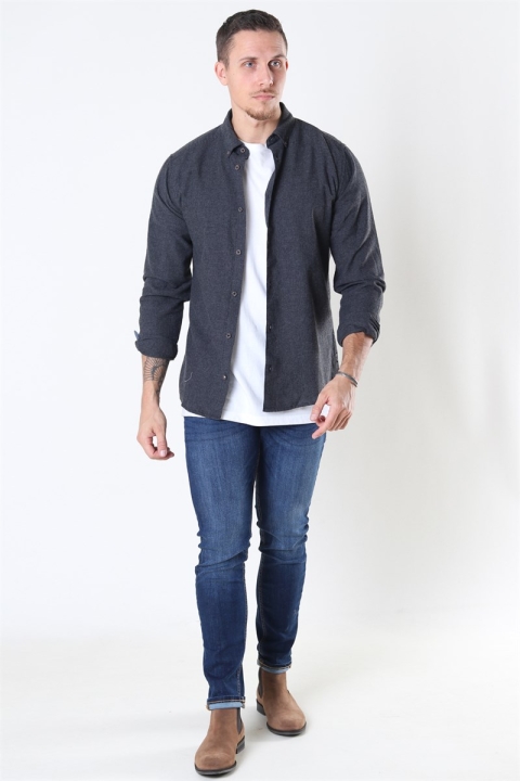 Only & Sons Edin LS Flannel Twill Skjorte Black