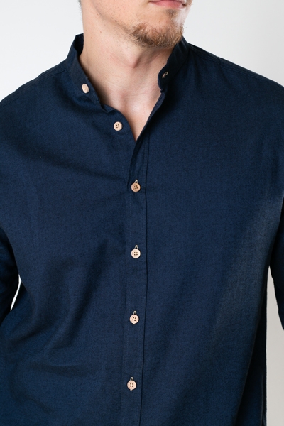 Kronstadt Dean Diego Cotton henley shirt Navy