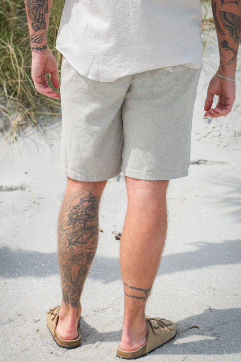 Selected Regular Brody Linen Shorts Vetiver