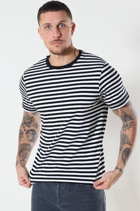 Basic Brand T-skjorte Striped Black/White