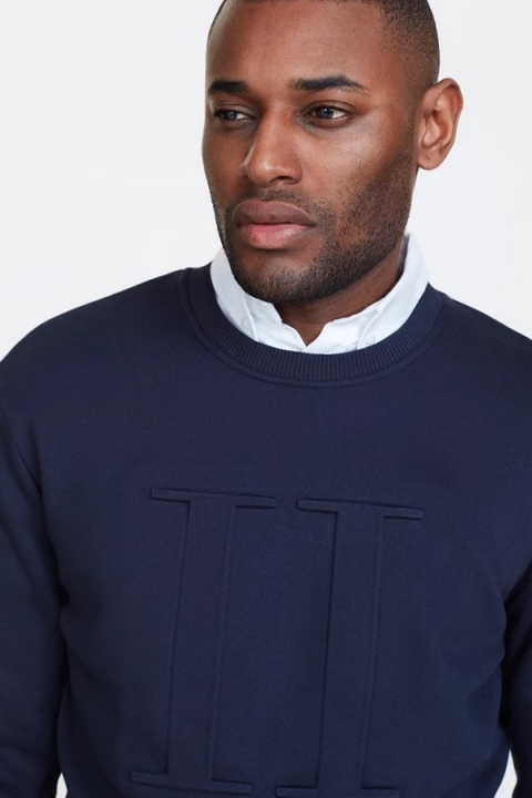 Les Deux Embossed Sweatshirt Dark Navy