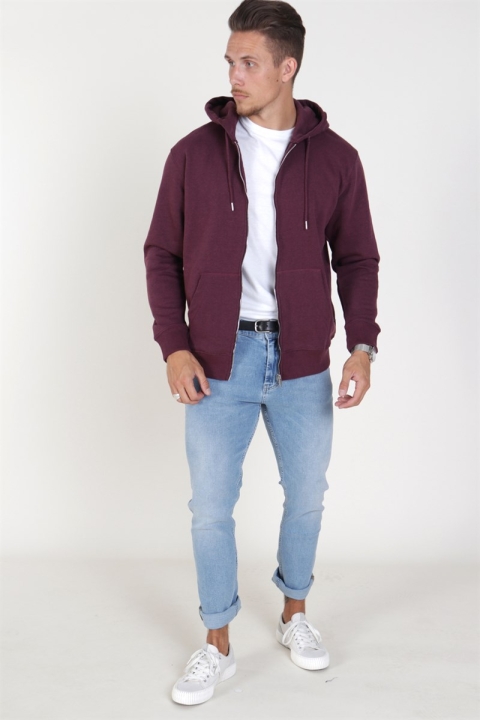 Jack & Jones Soft Genser Zip Hood Port Royale