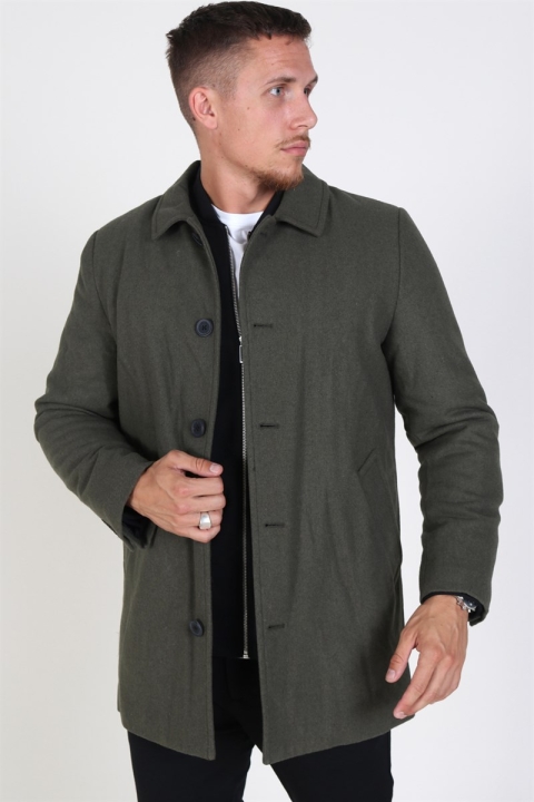 Clean Cut Halmstad Ullfrakk Dusty Green