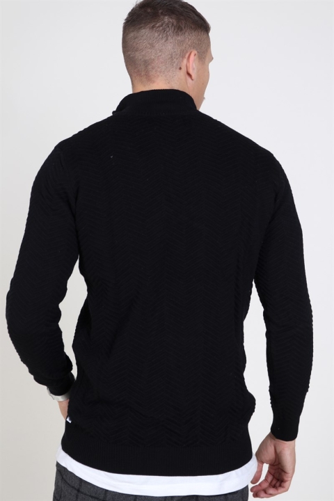 Kronstadt Carlo Half Zip Strikke Black