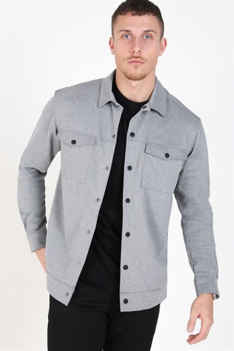 Only & Sons Comfort Stretch Overshirt Light Grey Melange