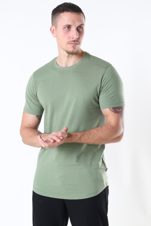Solid Dew SS Long T-shirt Hedge Green