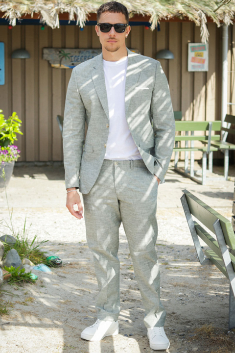 Jack & Jones Riviera Linen Trouser Four Leaf Clover