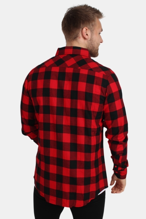 URBAN CLASSICS Checked Flanell Skjorte Red/Black