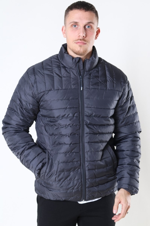 Only & Sons Paul Quilted Highneck Jakke Grey Pinstripe