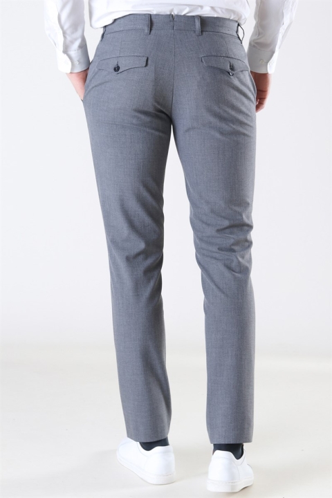Selected Slim-Carlo Flex StructKlokkee Pants Grey Melange