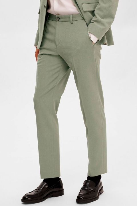Selected SLHSlim Corby Seersucker Trousers Flex Desert Sage