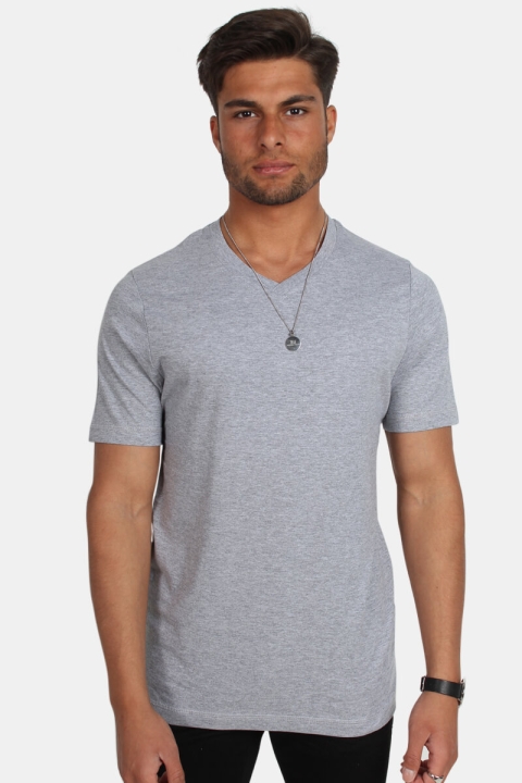 Basic Brand Uni Fashion V T-skjorte Oxford Grey