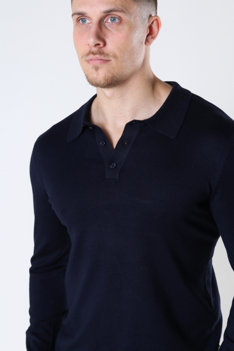 ONLY & SONS WYLER LIFE LS POLO KNIT Dark Navy