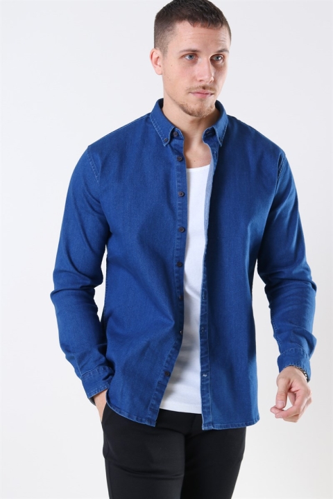 Kronstadt Johan Denim Skjorte Dark Blue