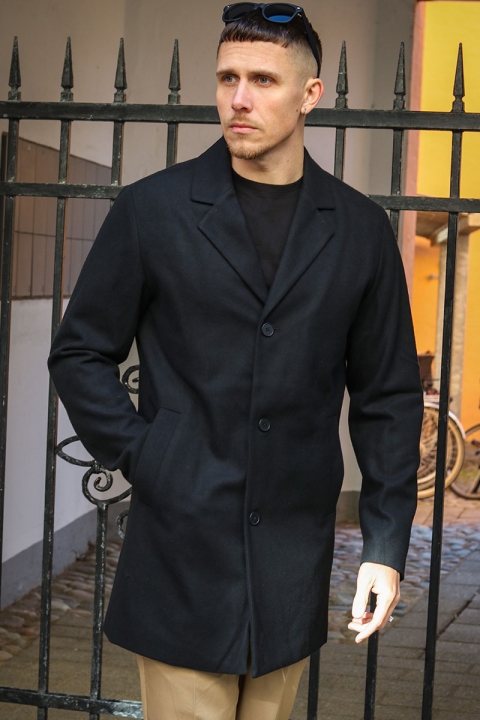 Jack & Jones TOMMY WOOL COAT Black