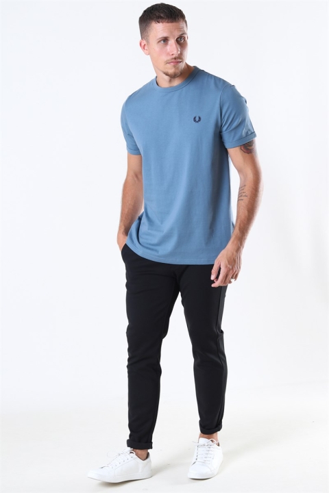 Fred Perry Ringer T-Shirt Blue Estate