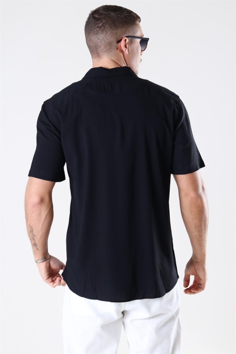 Only & Sons Silo Solid Viscose Skjorte Black