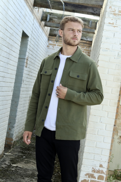 ONLY & SONS KODYL OVERSHIRT SWEAT Olive Night