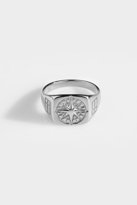 Northern Legacy Compass SignatKlokkee Ring Silver