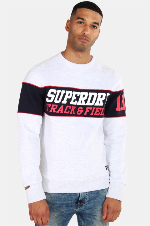 Superdry Tripple Drop Track Crew Genser Podium Ice Marl/Navy