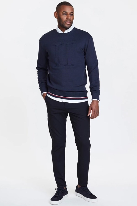 Les Deux Embossed Sweatshirt Dark Navy