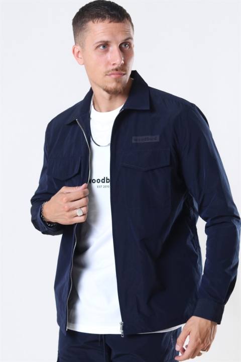 WoodBird Klarc Zip Skjorte Navy