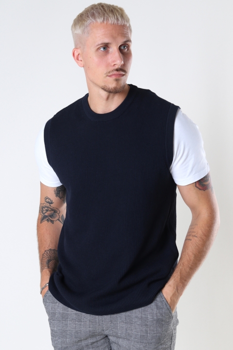 ONLY & SONS ONSWEB LIFE STRUCTURE VEST KNIT Dark Navy