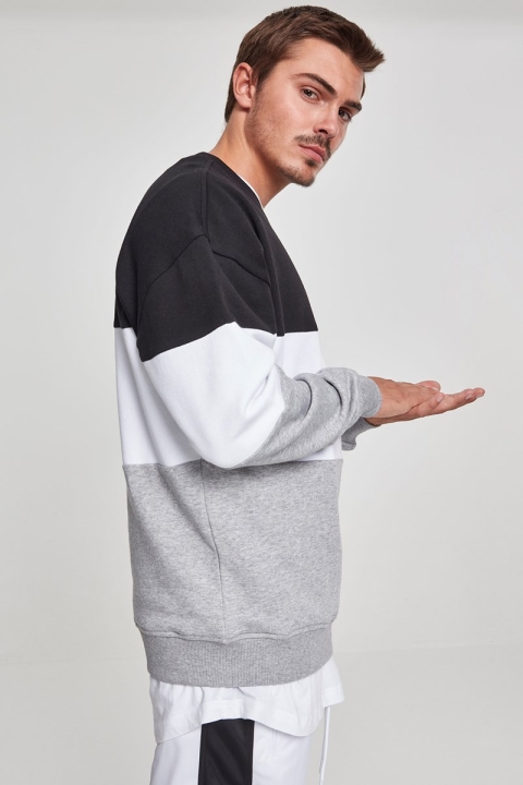 Klokkeban Classics 3-Tone Oversize Crewneck Black/ White/ Grey