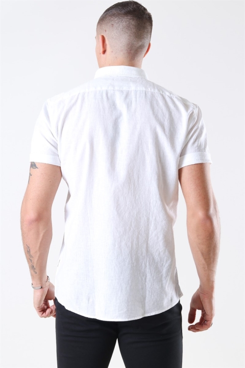 Lindbergh Linen SS Skjorte White