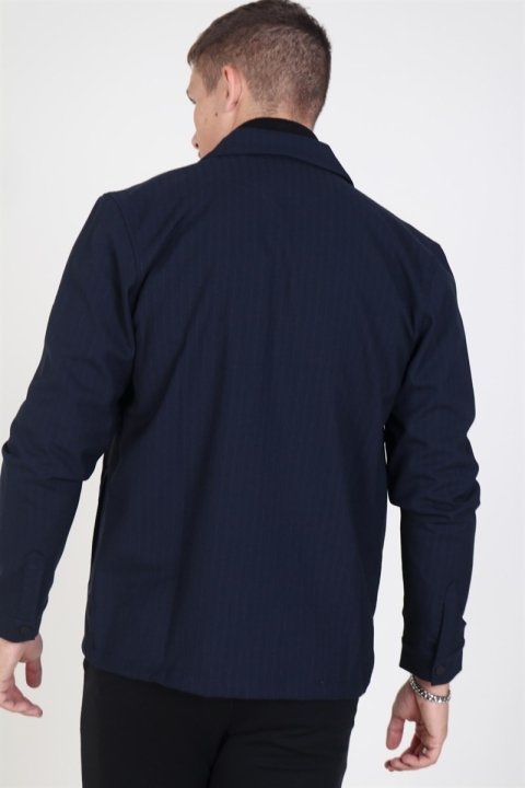 Woodbird Carsten Line Overshirt Navy