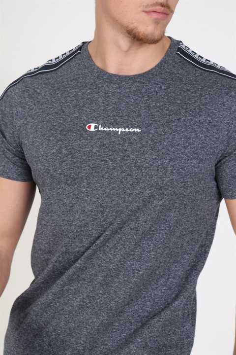 Champion Stripe C Logo Crewneck T-skjorte Dark Grey Melange