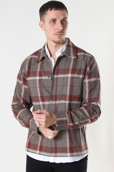 Mos Mosh Gallery Watt Check Overshirt Warm Sand