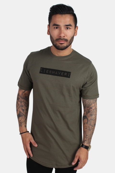 Liebhaveri Vintage Mens Longline T-skjorte New Army 