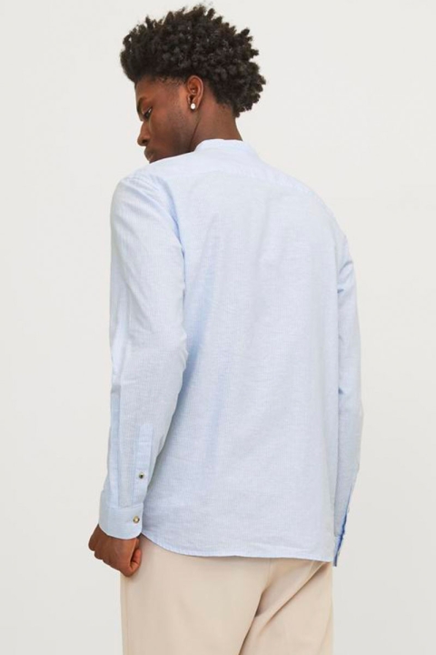 Jack & Jones Summer Band Linen Shirt LS Cashmere Blue Stripe