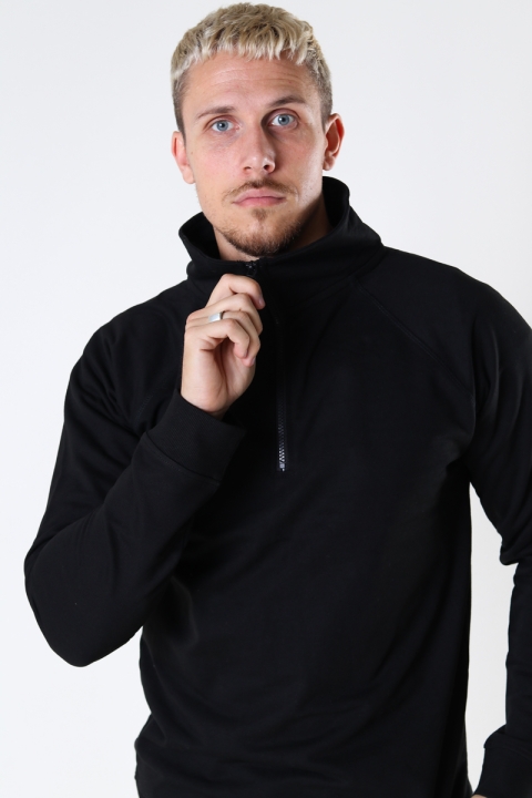 Denim project Basic Half-Zip Highneck 001 Black