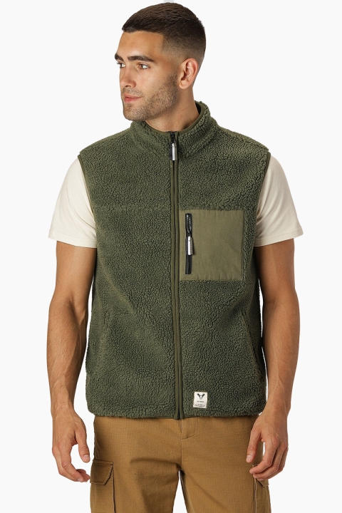 Fat Moose Hugh Fleece Vest Beetle Green