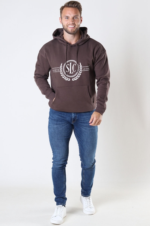 Jack & Jones JORBRINK CREST SWEAT HOOD Seal Brown