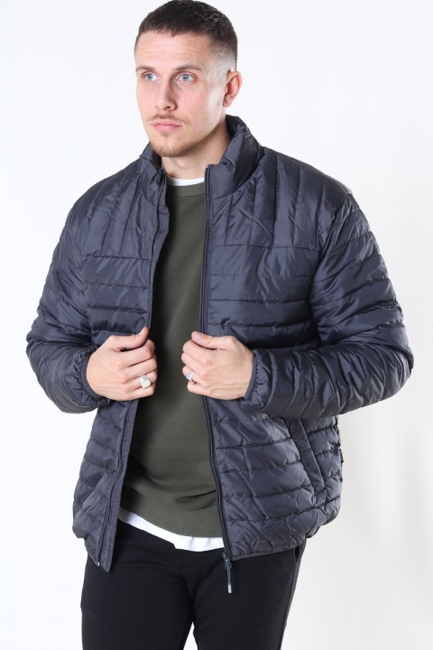 Only & Sons Paul Quilted Highneck Jakke Grey Pinstripe