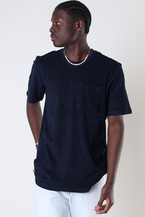 Kronstadt Ledger Organic Terrycloth pocket t-shirt Navy