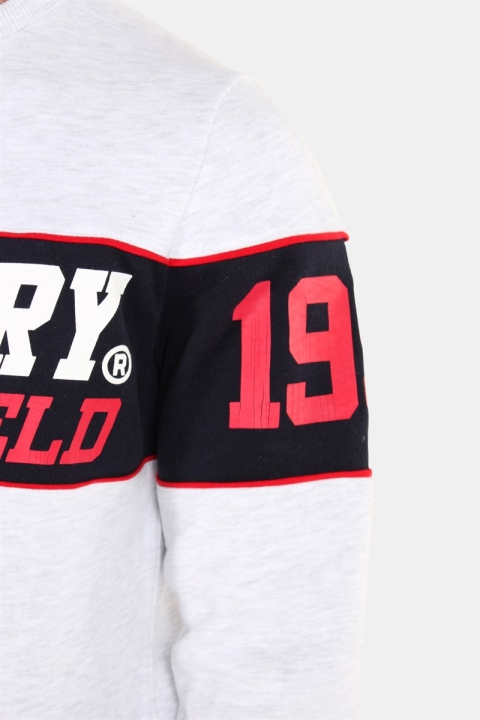 Superdry Tripple Drop Track Crew Genser Podium Ice Marl/Navy