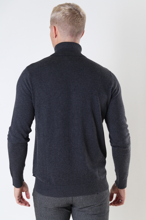 Jack & Jones EMIL KNIT ROLL NECK Dark Grey Melange