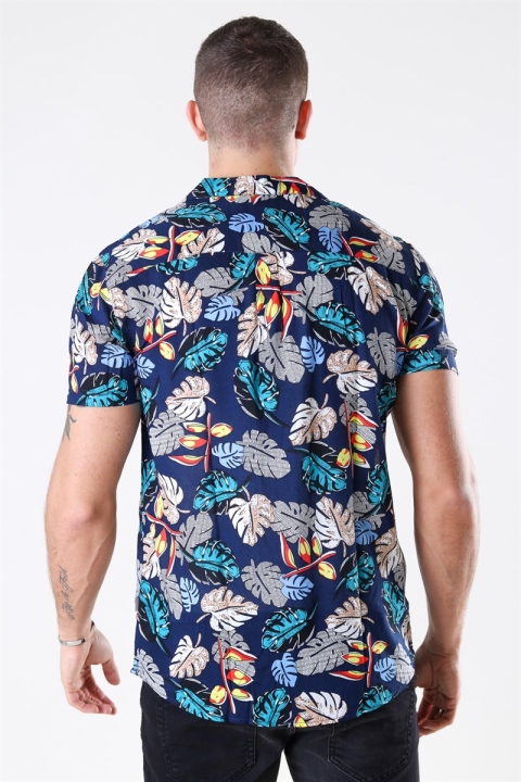 Solid Brando S/S Cuba Tropic Skjorte Insignia Blue