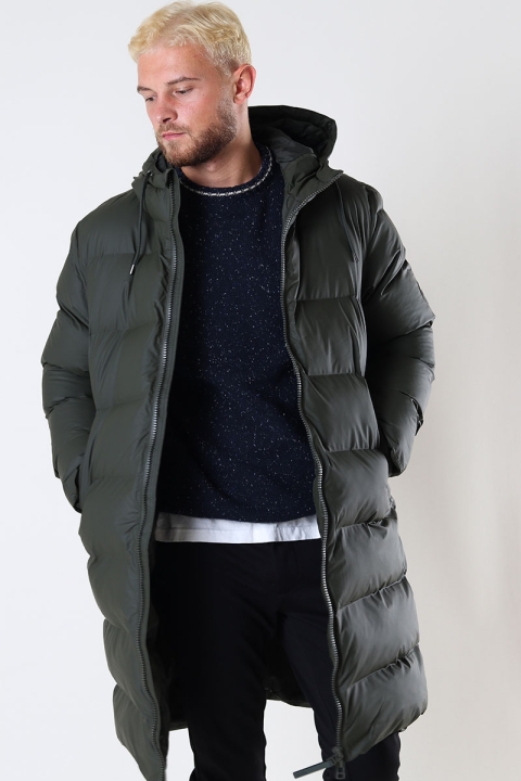 Rains Long Puffer Jacket 03 Green