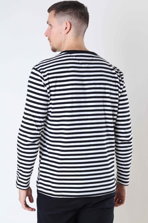 TOMMY JEANS TJU STRIPED LS CREW TEE Black