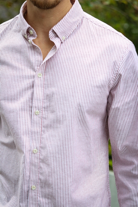 Solid Val Stripe Oxford Stretch Shirt LS Arabian Spice