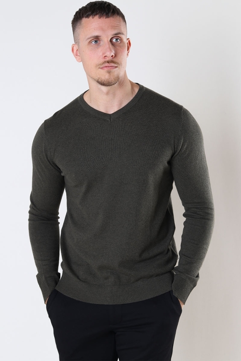 Jack & Jones JJEEMIL KNIT V-NECK NOOS Olive Night