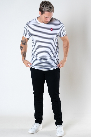 Kronstadt Timmi Organic/Recycled striped tee White / Navy